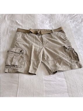 Old Navy Tan Cargo Shorts with Canvas Belt Size 36